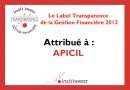 Label transparence pour APCIL